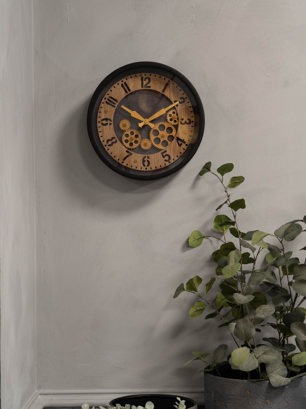 Palladium Black & Gold Mini Dials Wall Clock